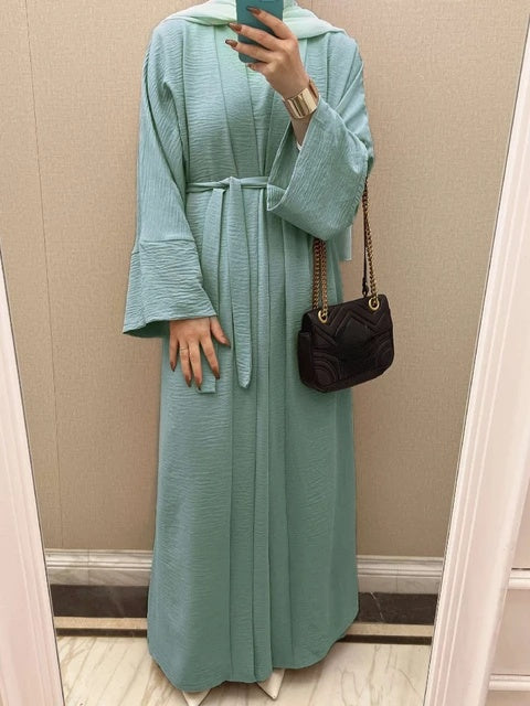 Plain Abaya 3 Piece Set - Dusty Green (clearance online only)