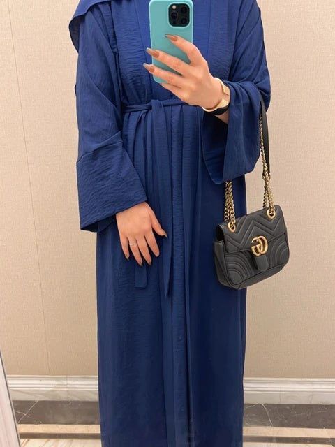 Plain Abaya 3 Piece Set - Navy (clearance online only)