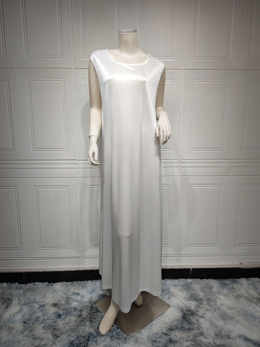Sleeveless Slip-on Under Abaya in White