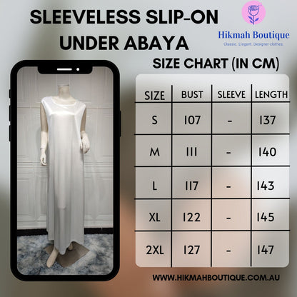 Sleeveless Slip-on Under Abaya in White