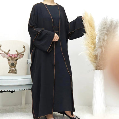 Summer Abaya 2-Piece Set in Black- clearance online only