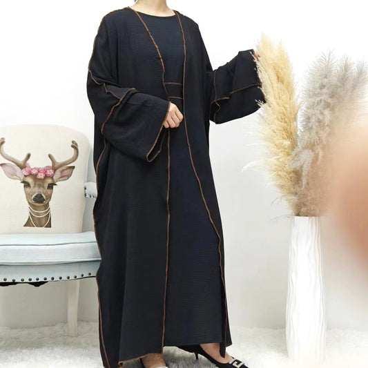 Summer Abaya 2-Piece Set in Black- clearance online only