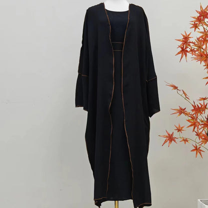 Summer Abaya 2-Piece Set in Black- clearance online only
