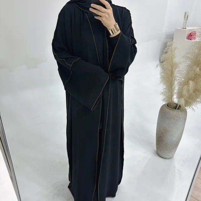 Summer Abaya 2-Piece Set in Black- clearance online only