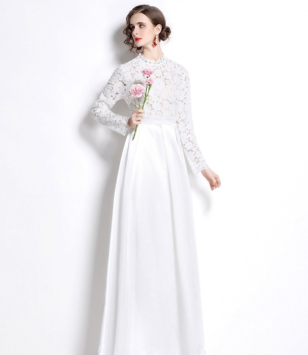 White Abaya Dress Floor Length -- clearance item