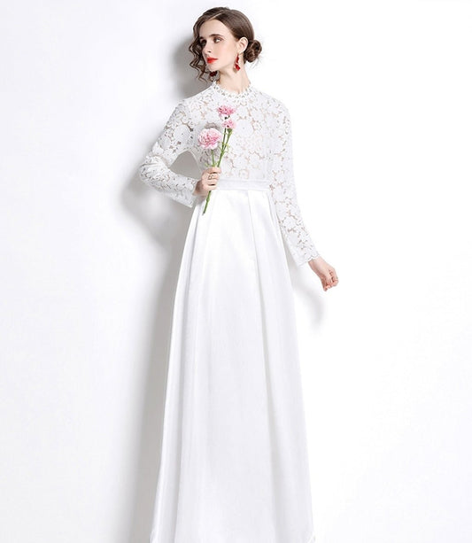 White Abaya Dress Floor Length -- clearance item