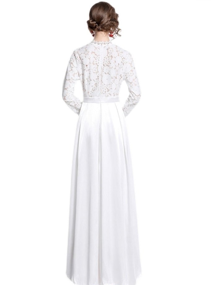 White Abaya Dress Floor Length -- clearance item