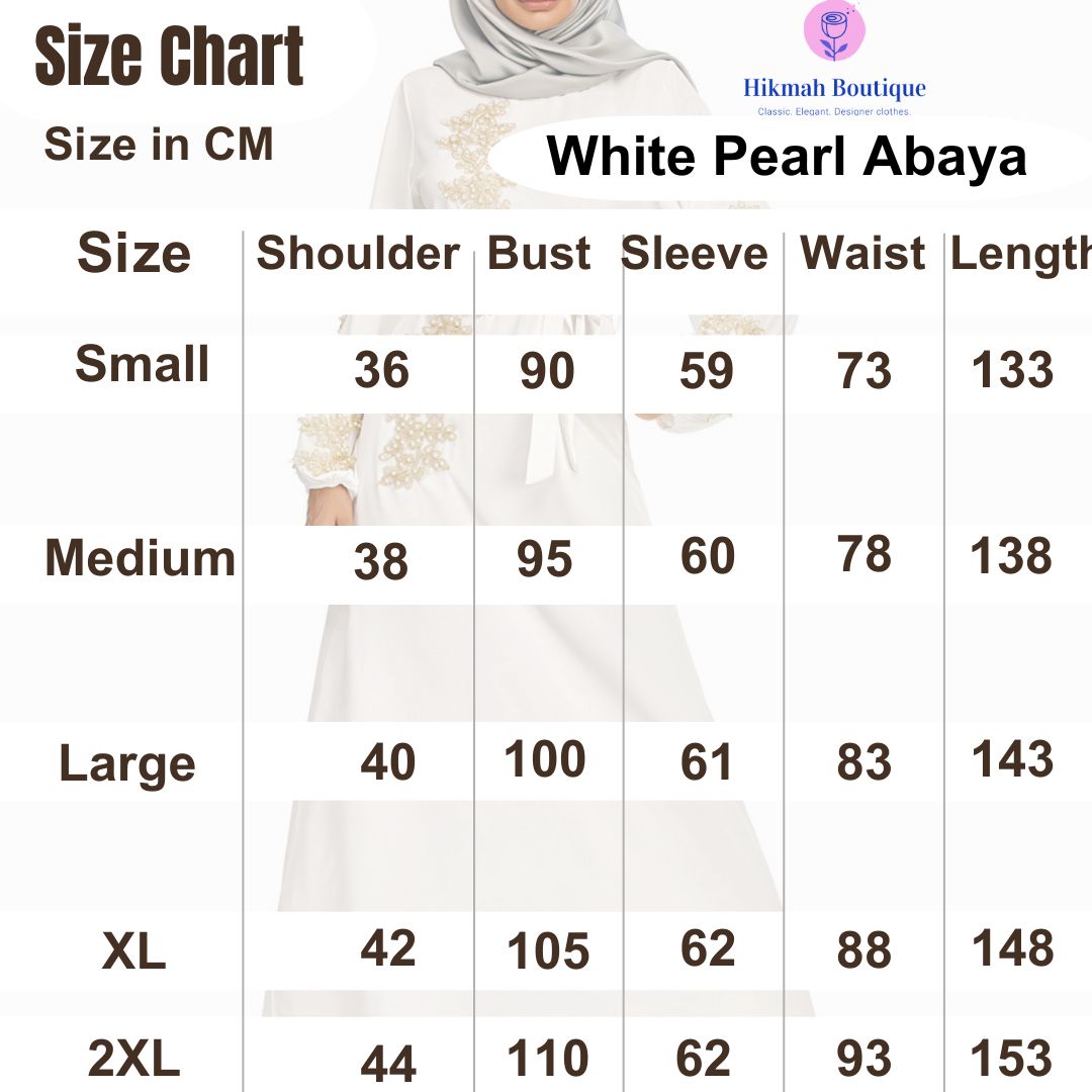 White Pearl Abaya - clearance online only