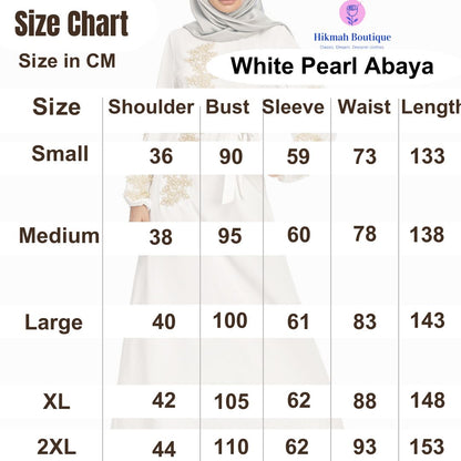White Pearl Abaya - clearance online only