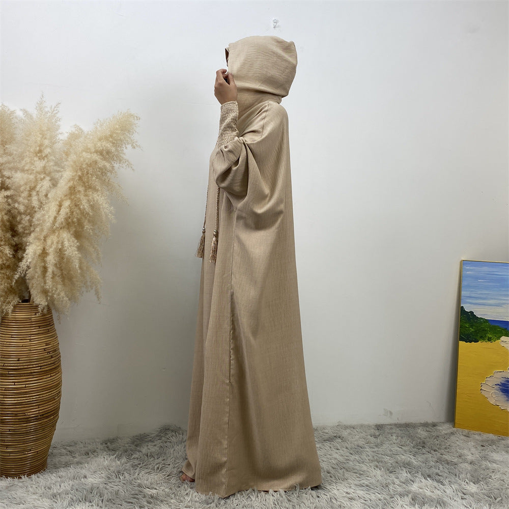 Premium Hooded Jilbab Abaya - Dark Beige (clearance online only)