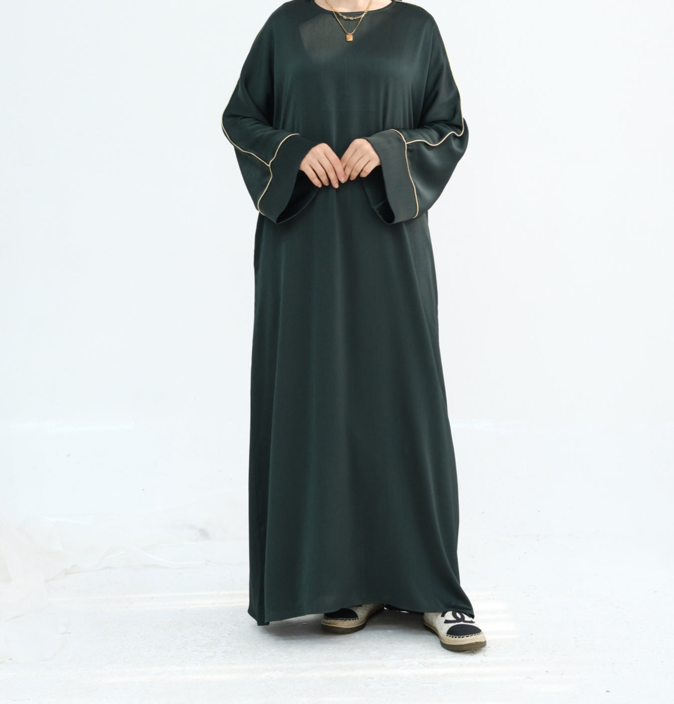 Crinkle Abaya in Emerald Green (clearance online only)