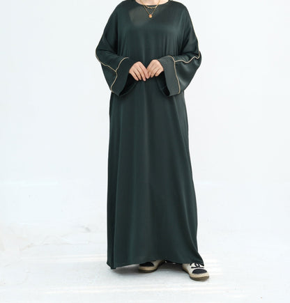 Crinkle Abaya in Emerald Green (clearance online only)
