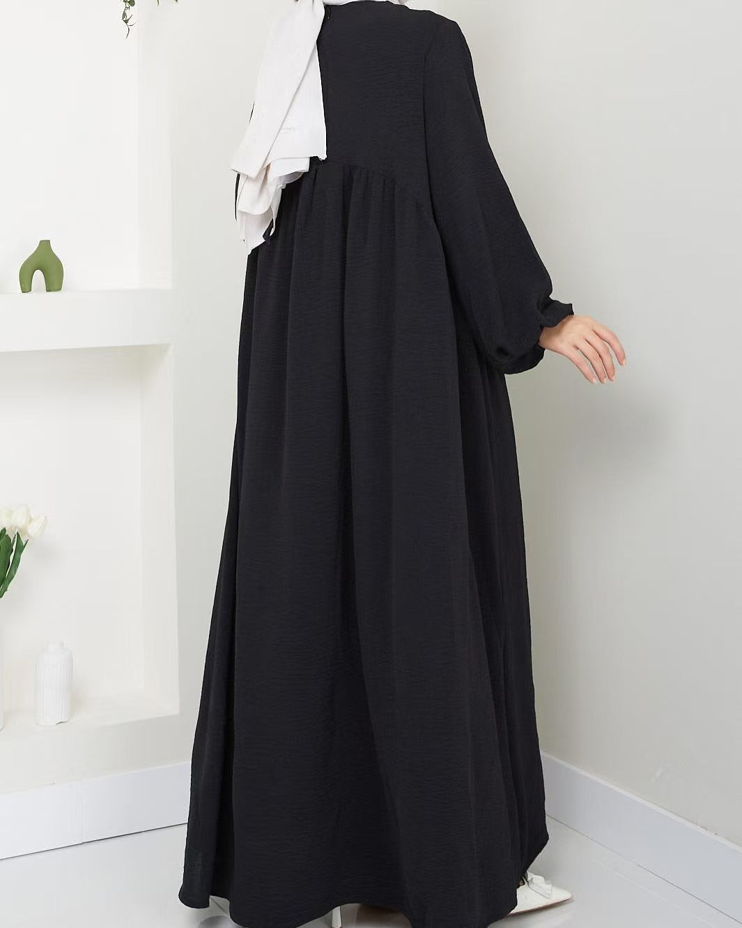 Modest Crepe Abaya - Black