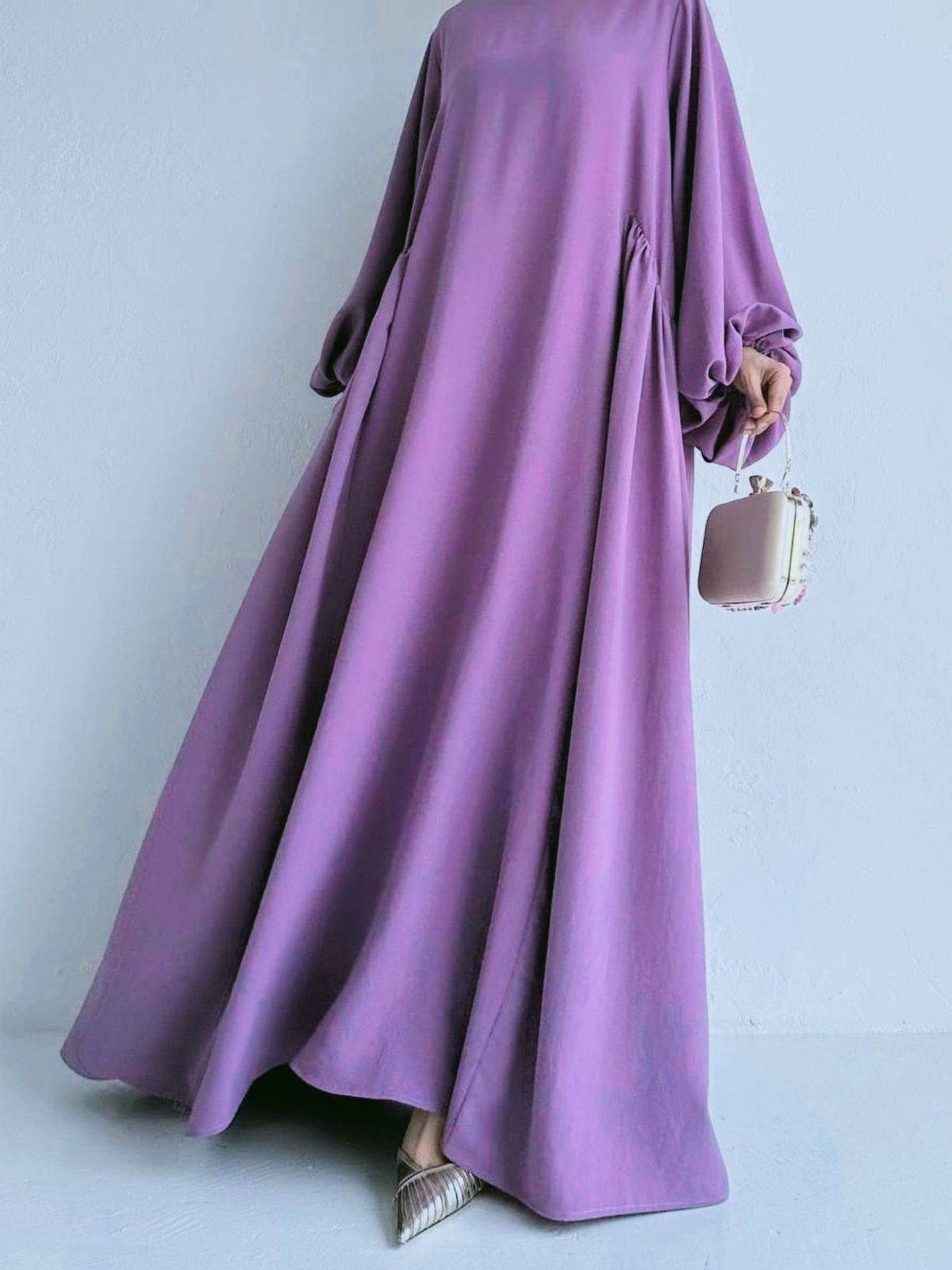 Modest Summer Abaya in Dusty Purple - Clearance Online Only