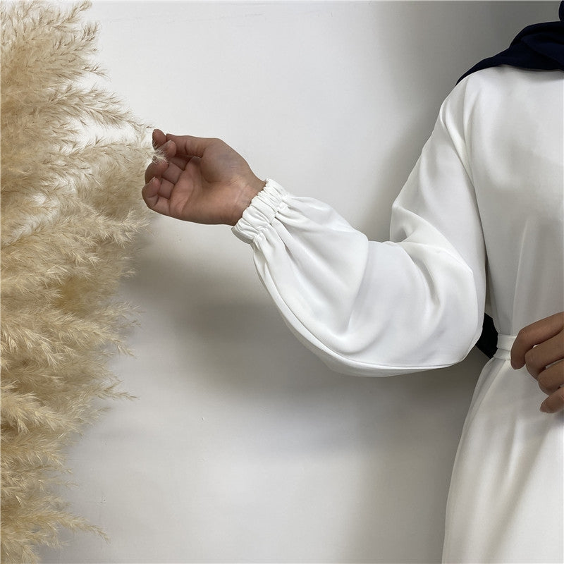 Elegant White Abaya (fully lined)