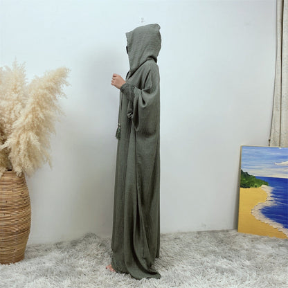 Premium Hooded Jilbab Abaya - Dark Sage (clearance online only)