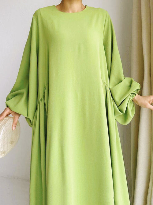 Modest Summer Abaya in Avocado Green - Clearance Online Only