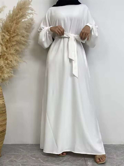 Elegant White Abaya (fully lined)