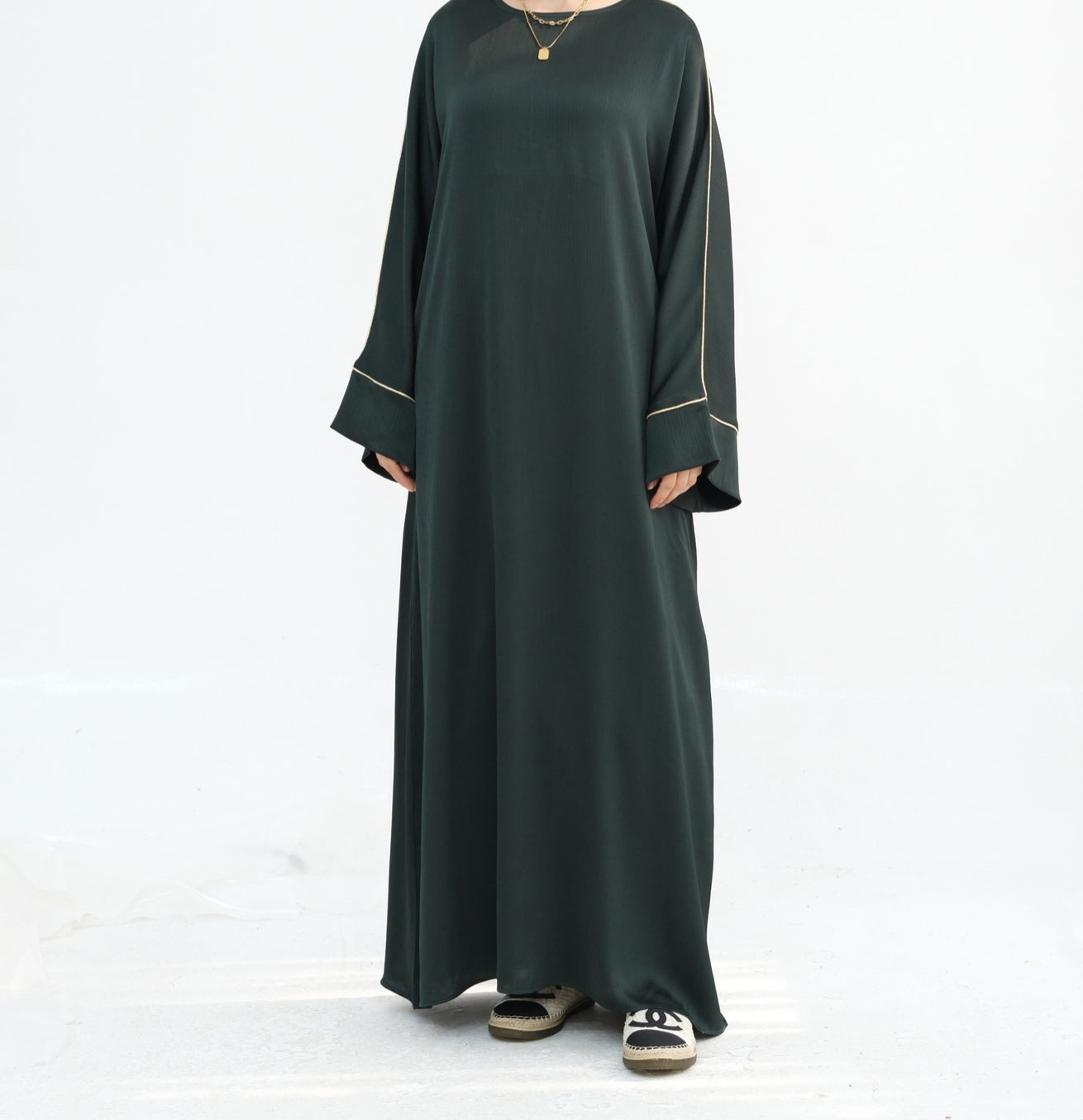 Crinkle Abaya in Emerald Green (clearance online only)