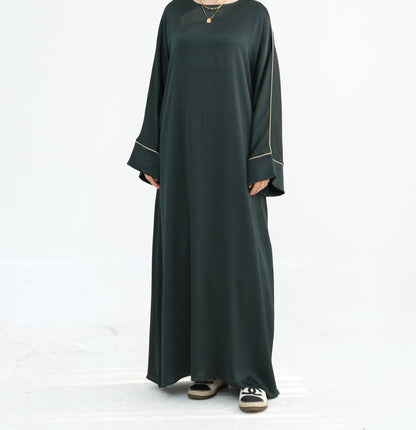 Crinkle Abaya in Emerald Green (clearance online only)