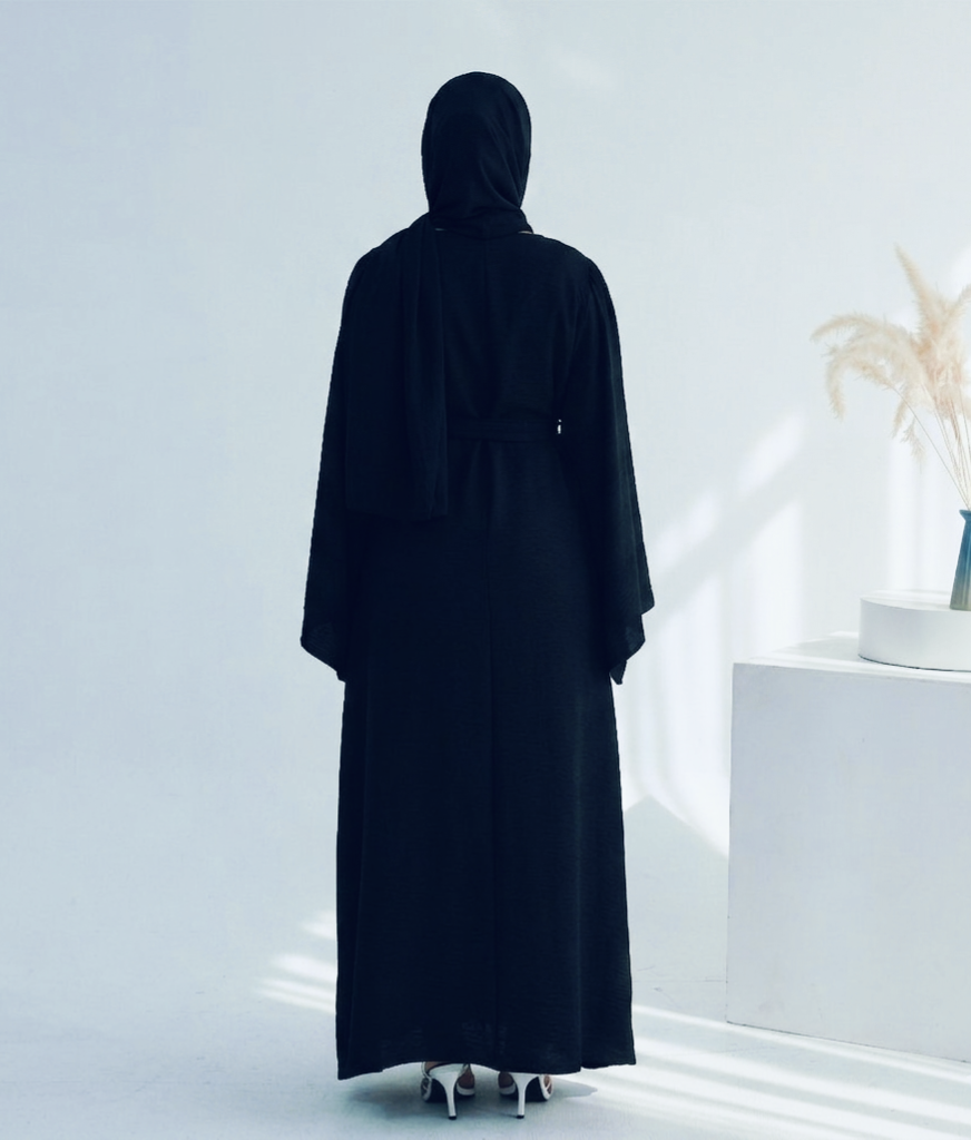 Casual Twill Abaya Dress - Navy