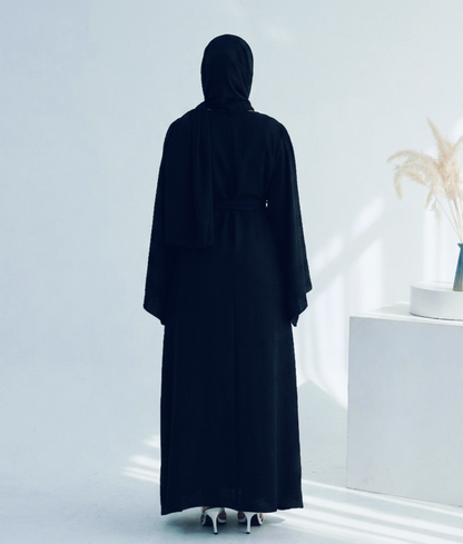 Casual Twill Abaya Dress - Navy