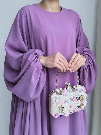 Modest Summer Abaya in Dusty Purple - Clearance Online Only