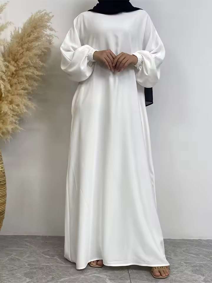 Elegant White Abaya (fully lined)
