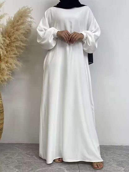 Elegant White Abaya (fully lined)