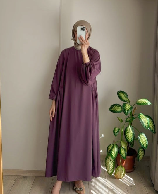 Modest Summer Abaya in Lavender (Crepe) - clearance online only