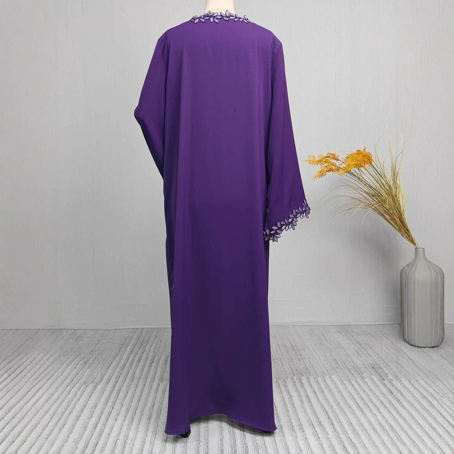 Floral Decorative Open Abaya