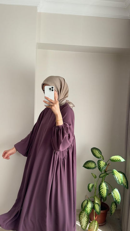 Modest Summer Abaya in Lavender (Crepe) - clearance online only
