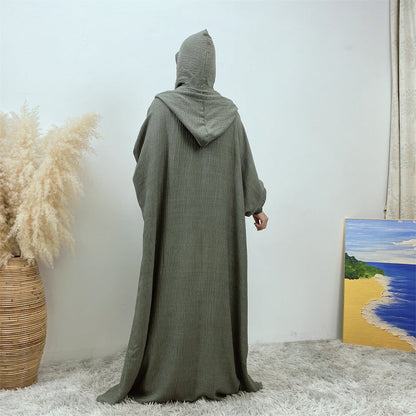 Premium Hooded Jilbab Abaya - Dark Sage (clearance online only)