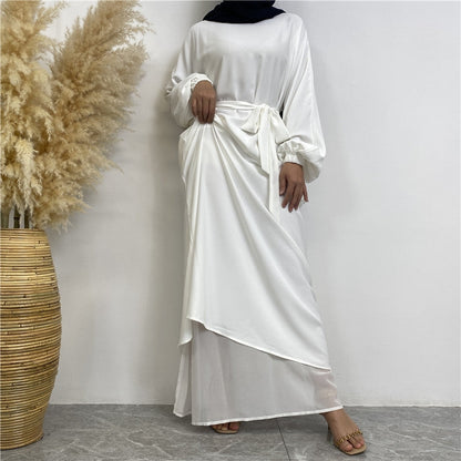 Elegant White Abaya (fully lined)