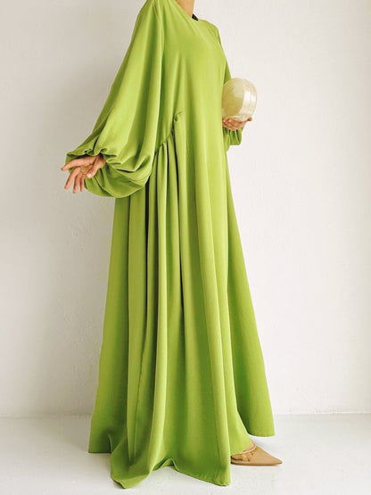 Modest Summer Abaya in Avocado Green - Clearance Online Only