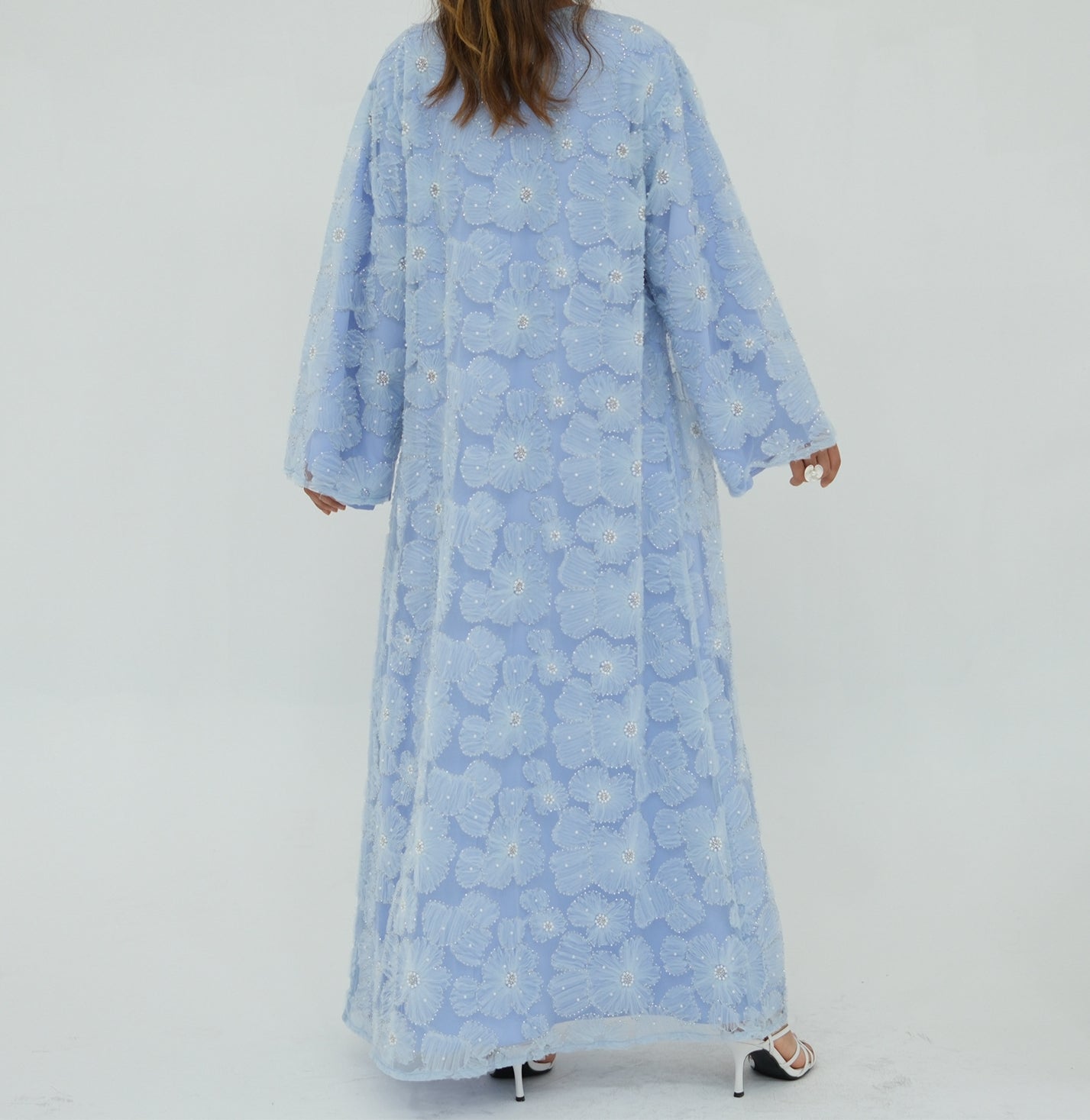 The Floral Bloom Abaya Set - Light Blue (clearance online only)